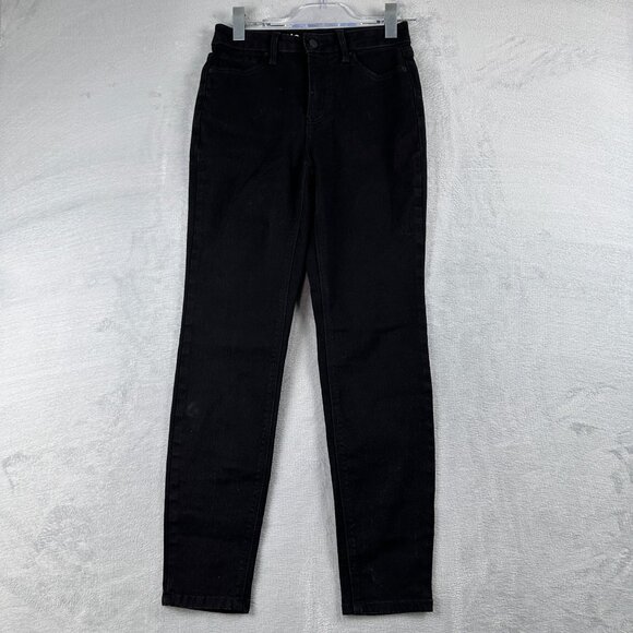 No Boundaries Skinny Jeans Womens Size 4 Mid Rise Dark Wash Stretch Black - Picture 1 of 12